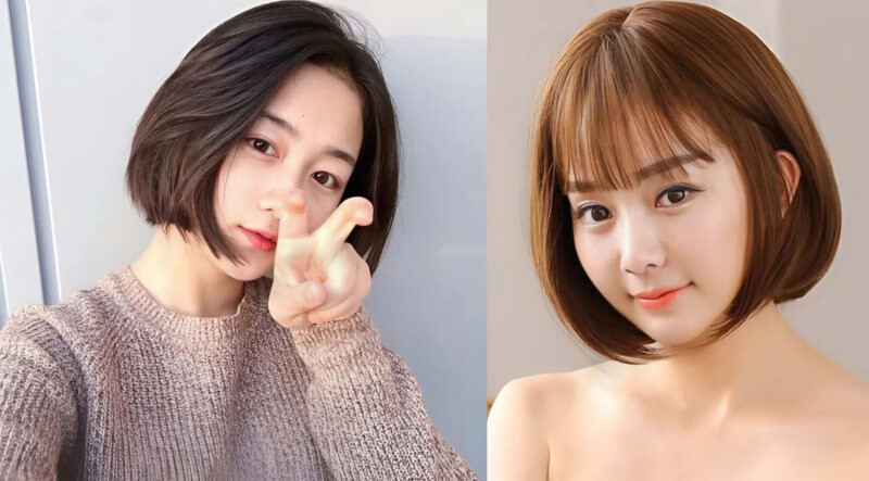 Tóc ngắn duỗi cúp, kiểu tóc dịu dàng. nữ tính