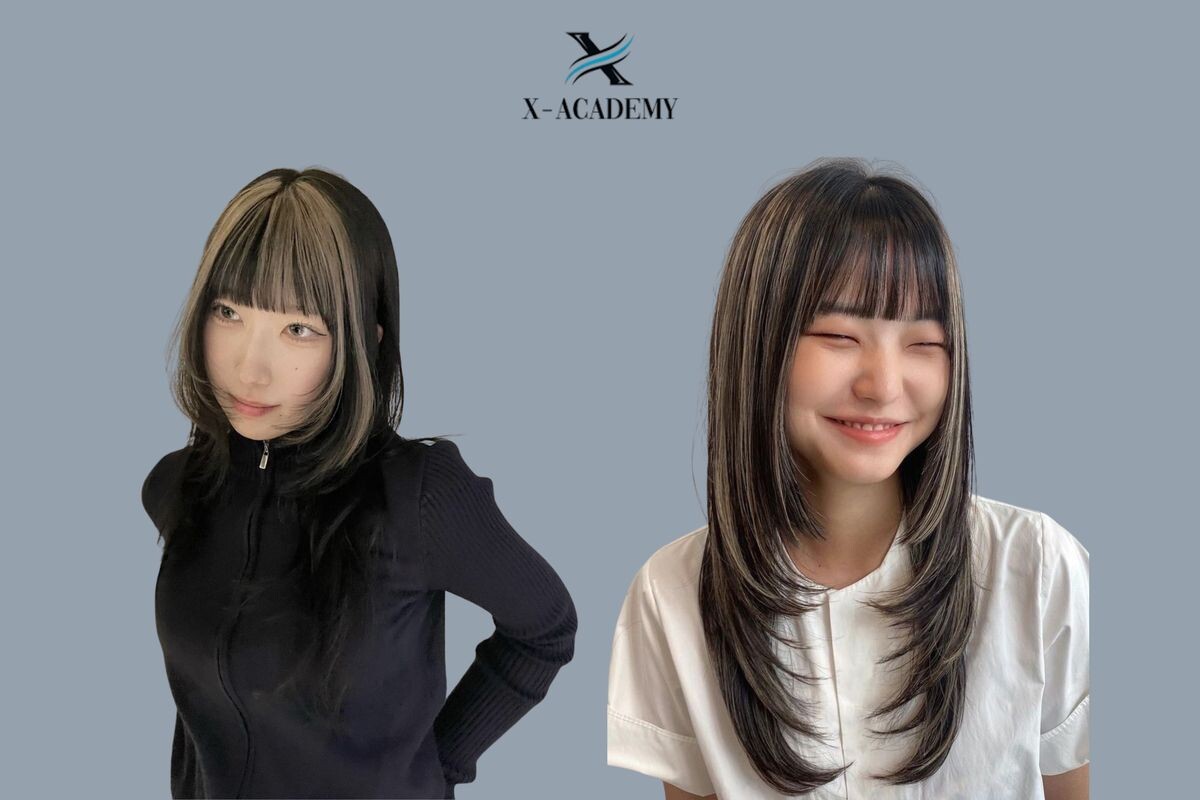 Tỉa tóc layer Curly Hime nhuộm highlight