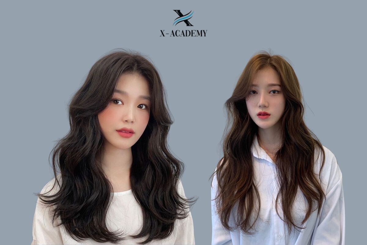 Tóc layer nữ dài xoăn sóng lơi