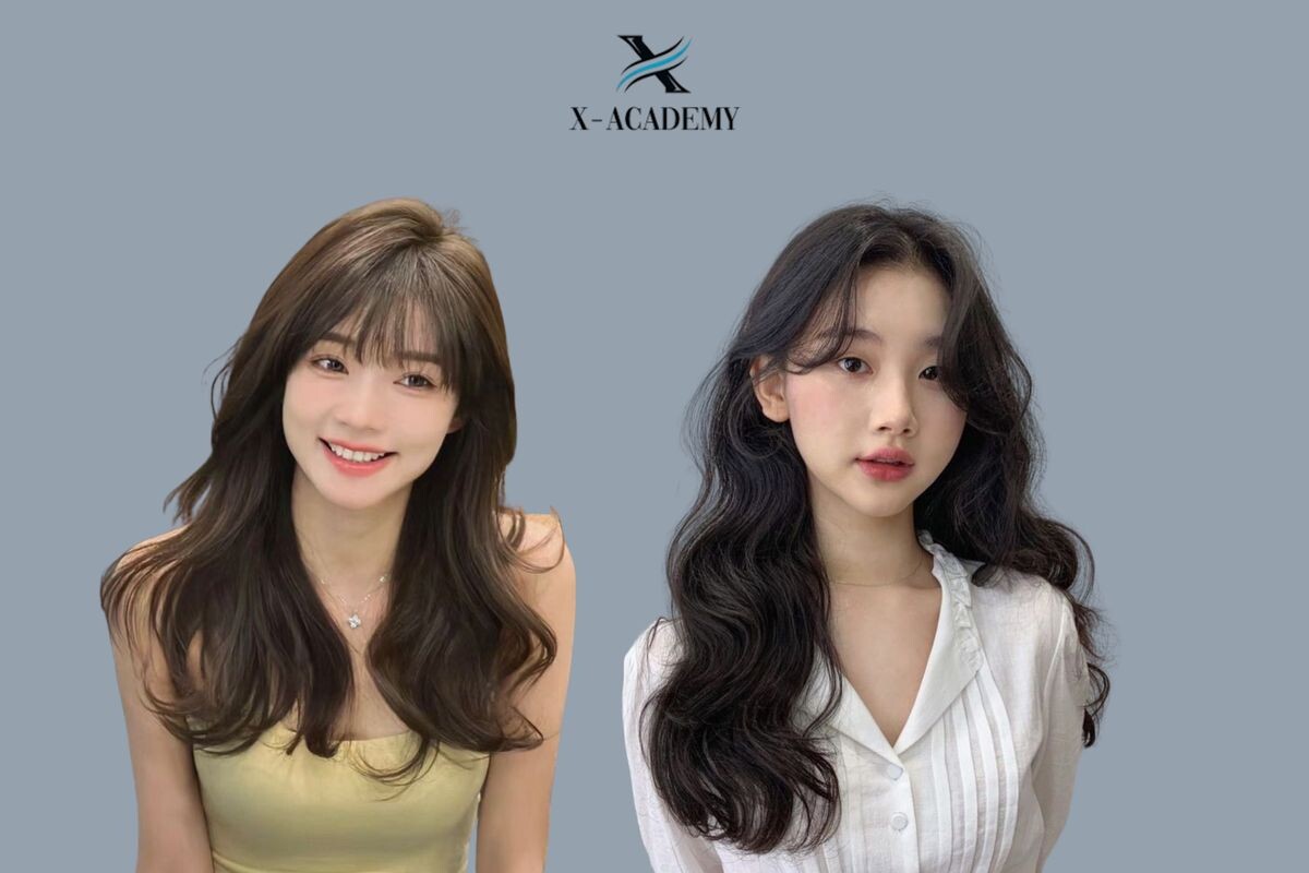 Tóc gợn sóng nước cho mặt vuông