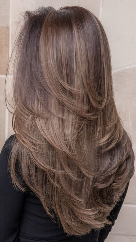 Layer kết hợp balayage loang màu tự nhiên