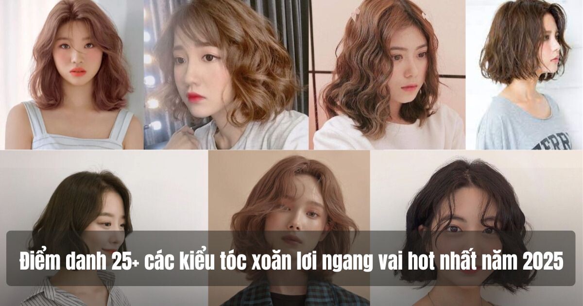 Tóc uốn xoăn lơi ngang vai