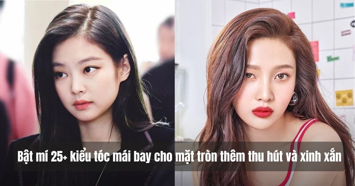 Tóc mái bay cho mặt tròn cực xinh