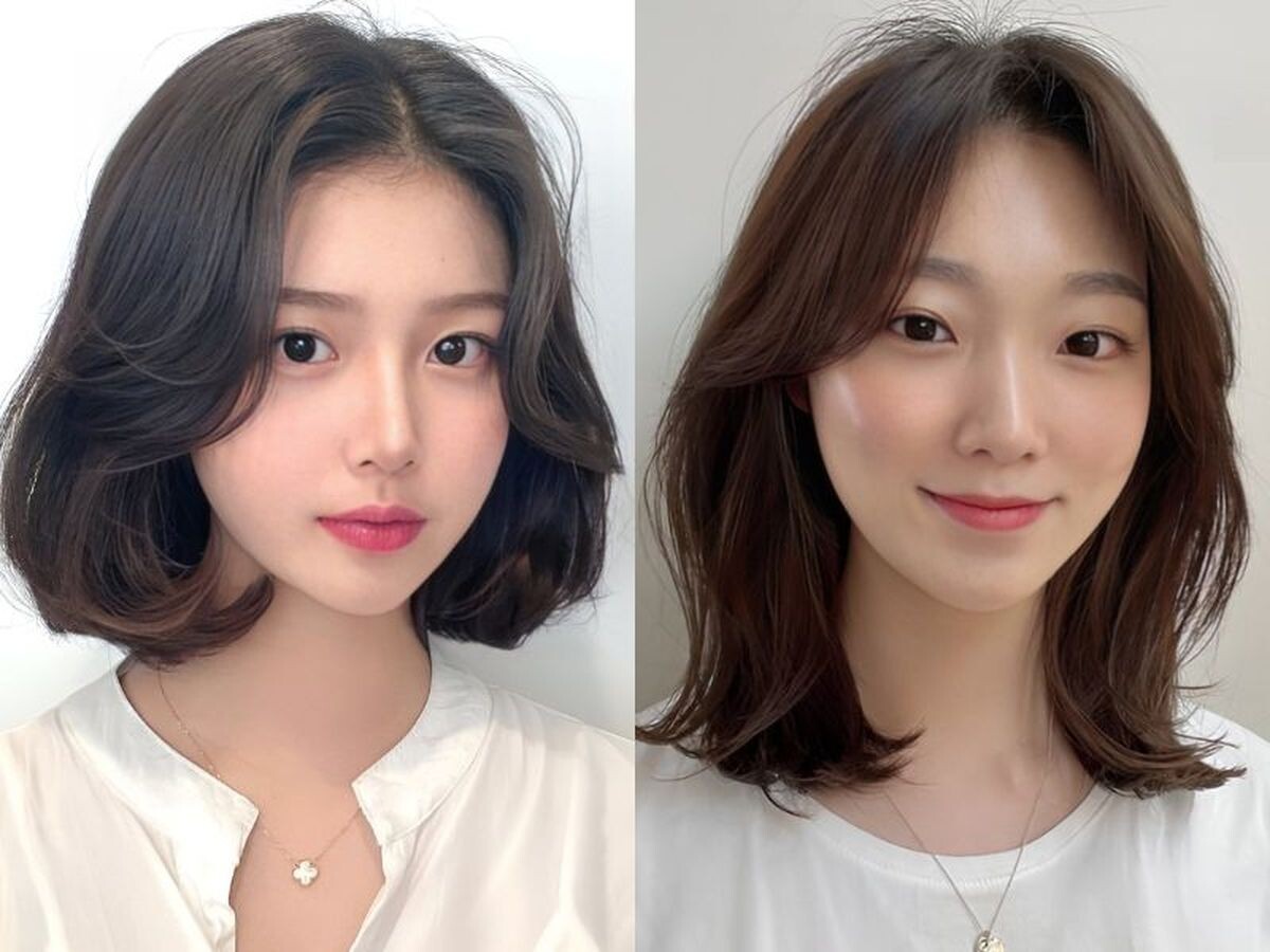 Tóc ngang vai 2 mái nữ