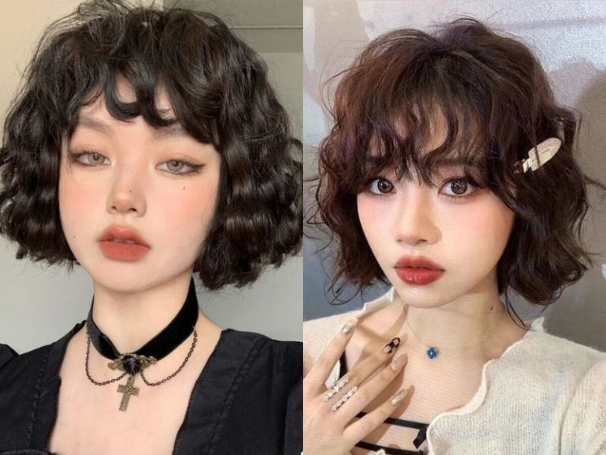 Tóc ngắn cá tính xoăn hippie