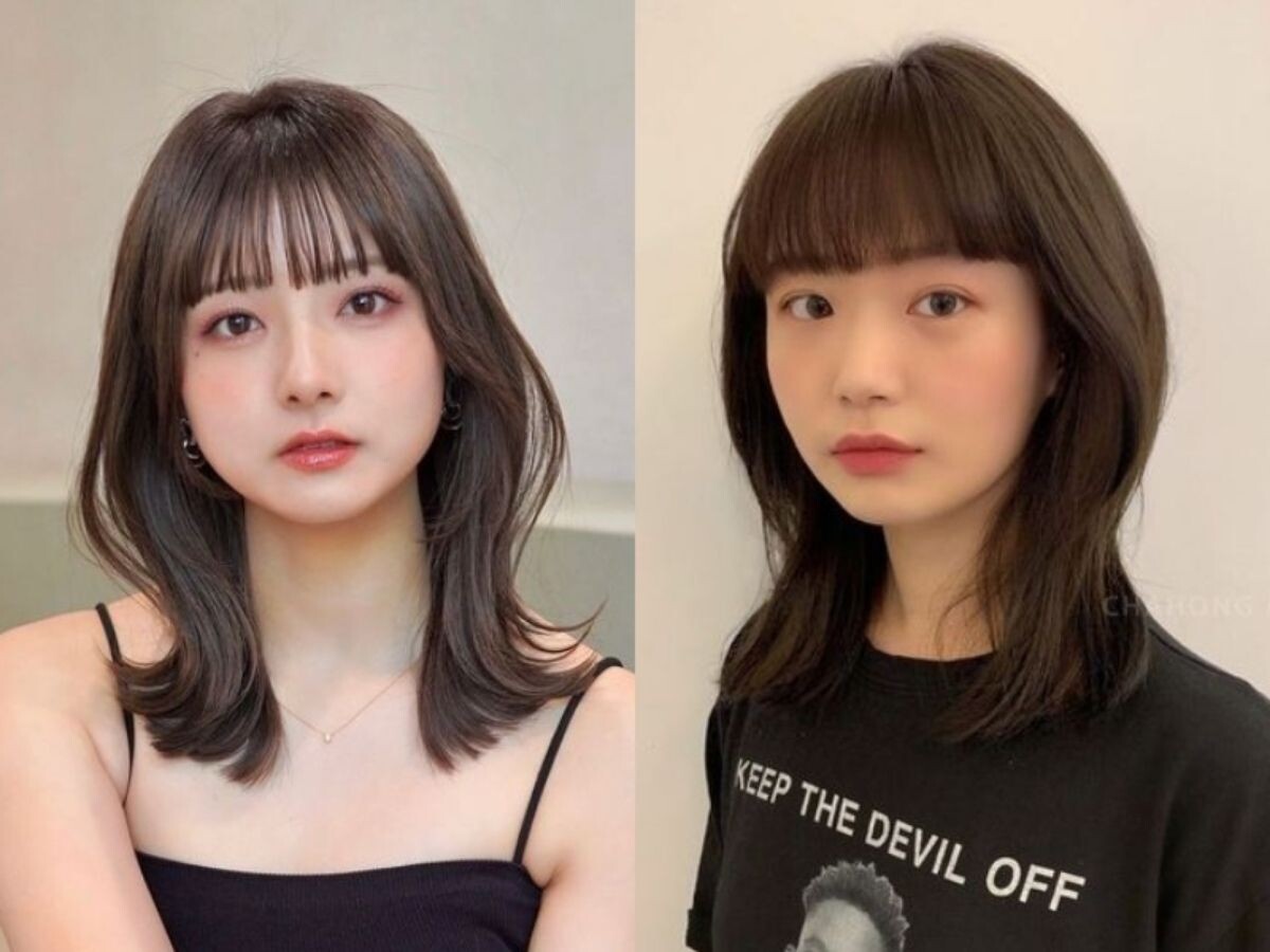 Tóc layer thẳng cho mặt vuông