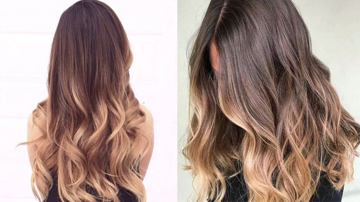 Tóc màu nâu hạt dẻ Ombre