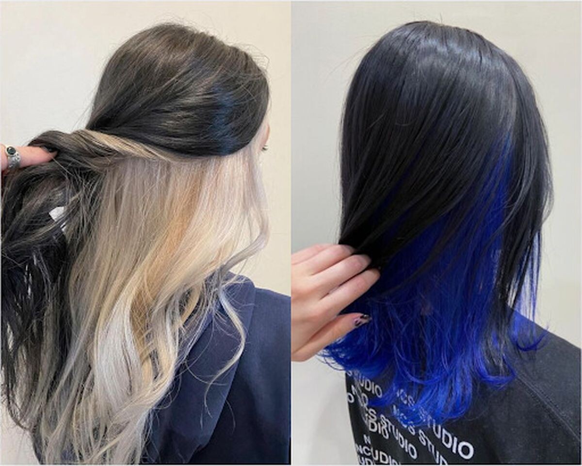 tóc nhuộm nửa đầu trong