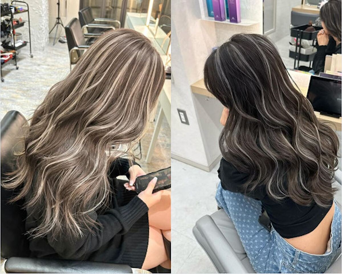 kiểu tóc nhuộm nửa đầu