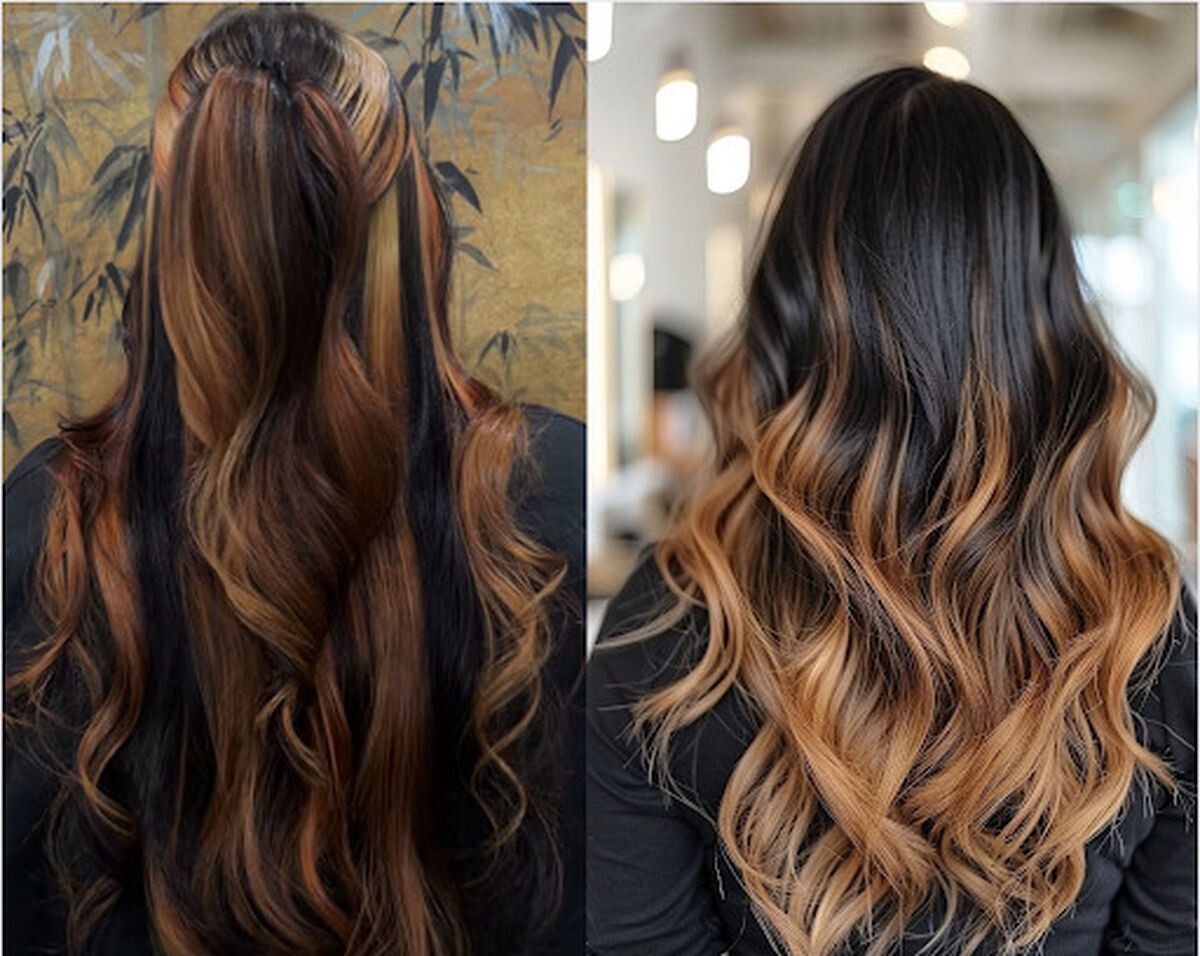 Tóc nhuộm nửa đầu màu nâu