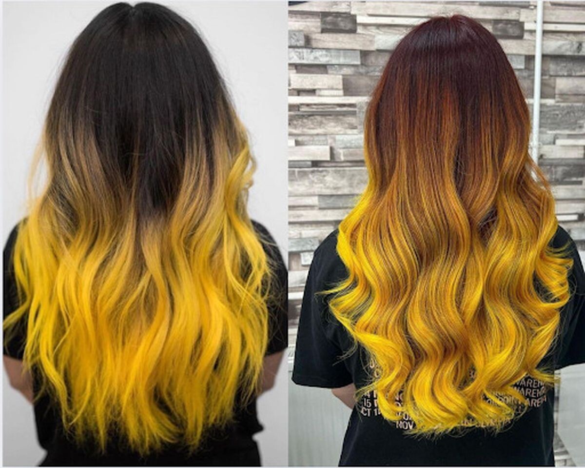 Tóc nhuộm nửa đầu màu vàng