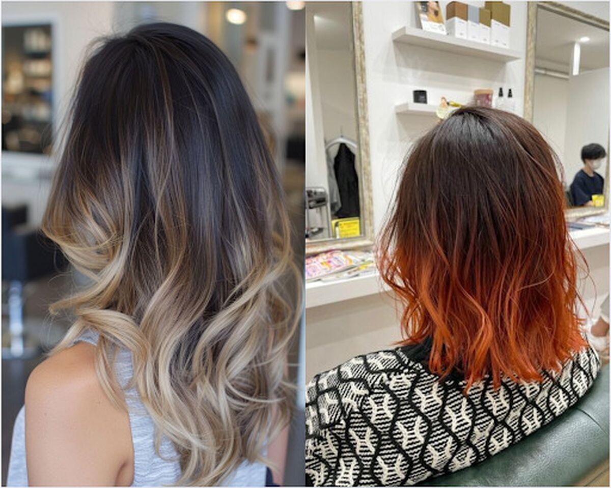 tóc nhuộm nửa đầu nữ