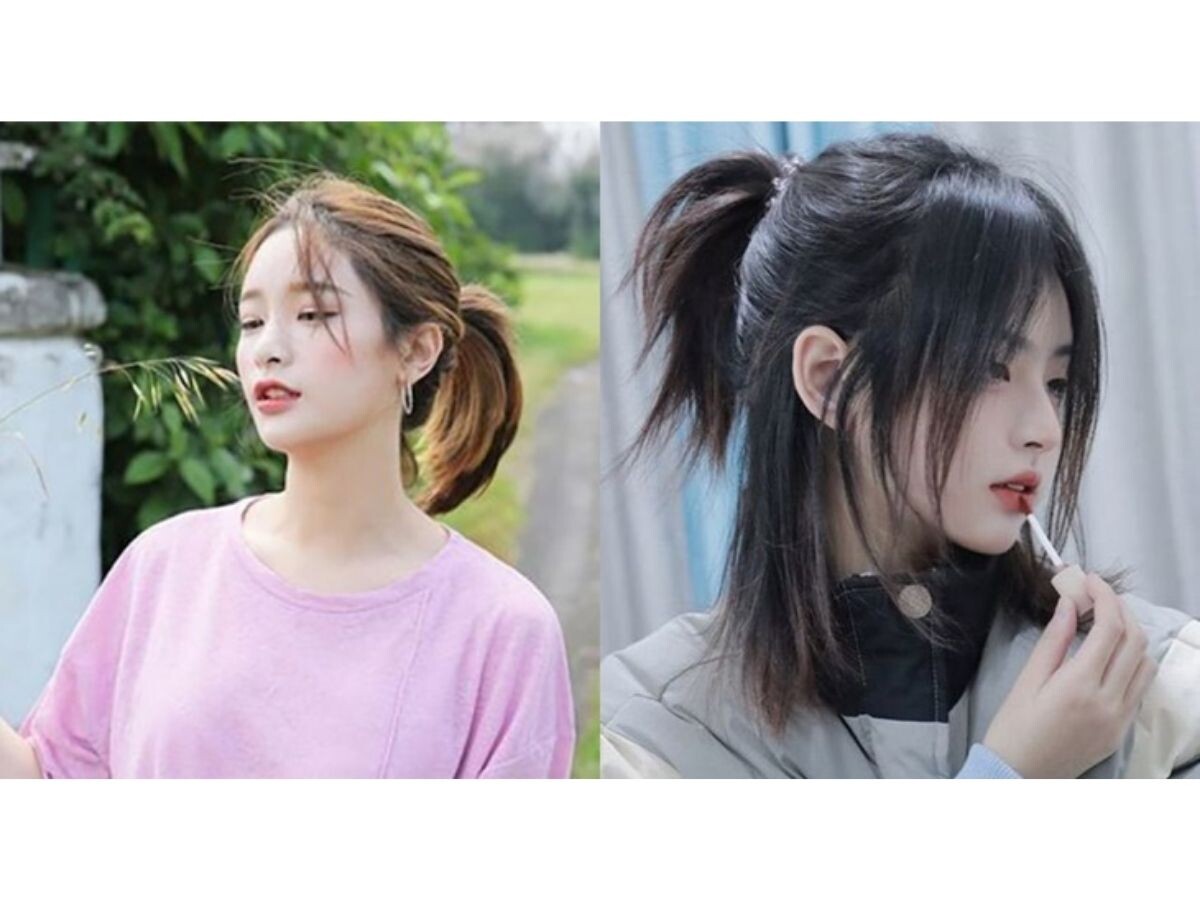 Tóc thẳng layer buộc nửa đầu